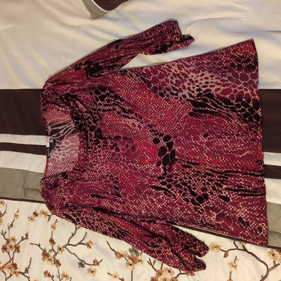 2/$10 Focus Lifestyle drape neck top - Picture 1 of 5